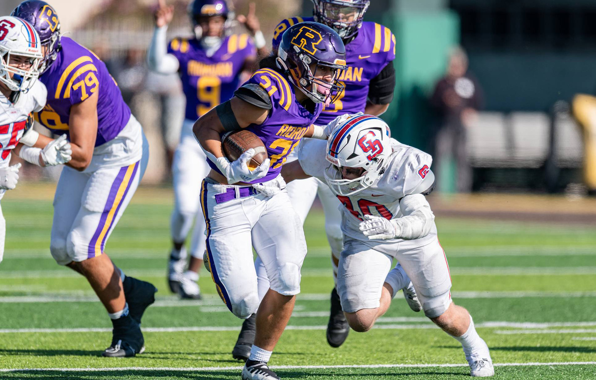 Footballspieler auf dem Spielfeld